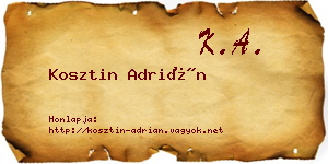 Kosztin Adrián névjegykártya